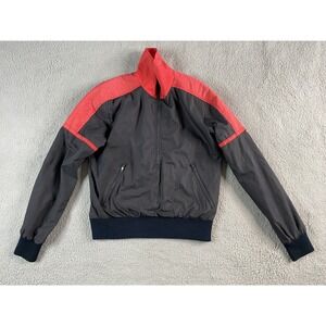 Vintage Obermeyer Jacket  Mens Small Black Red Windjammer Ski Windbreaker 90s